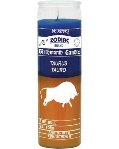 Taurus Blue/Gold Candle