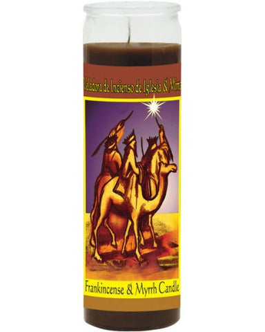 Frankincense & Myrrh Brown Candle - Scented Wax 7 Day
