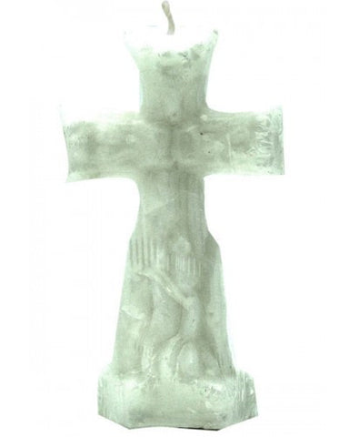 Cross White Candle - Image