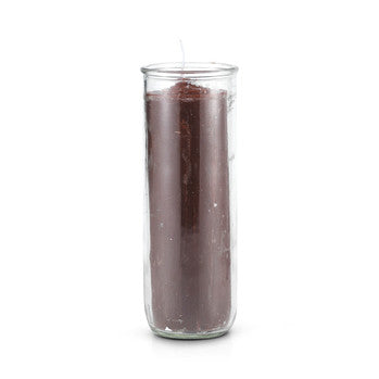 7 Day Pullout Glass Candle Brown