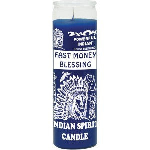 Fast Money Blessing Blue Candle