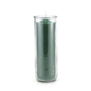 7 Day Pullout Glass Candle Green