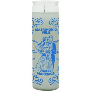 Happy Marriage White Candle