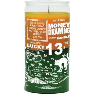 Money Drawing Gold / Green Candle - 2 Color 14 Day