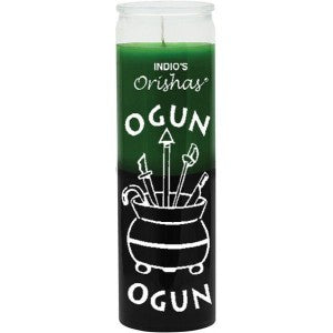 Ogun - Green / Black Candle
