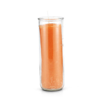 7 Day Pullout Glass Candle Orange