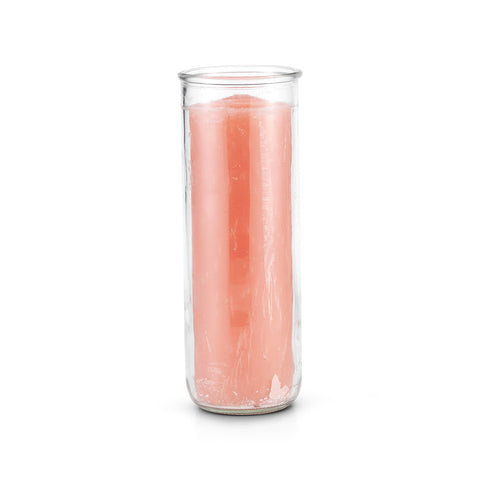 7 Day Pullout Glass Candle Pink
