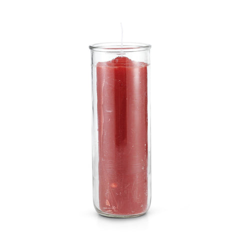 7 Day Pullout Glass Candle Red